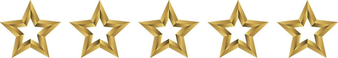 A shining pentagonal star, a frame-shaped five-star with a three-dimensional appearance of light and shadow vector