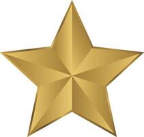 Pentagonal glowing star, light shadow three-dimensional star icon vector