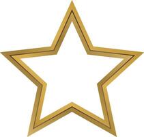 An icon with a pentagonal gold star frame vector