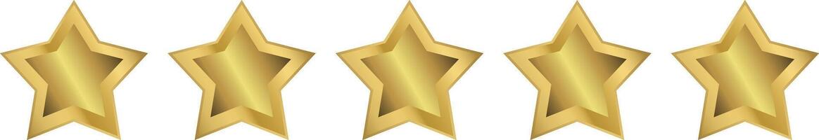 Five-star with outer and inner pentagonal gold stars vector