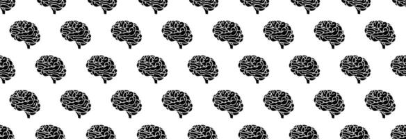 Human brain on a white background, seamless pattern. vector