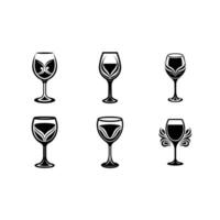 Elegant wine glass icon, perfect for graphic design projects, logos, and digital art vector