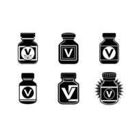 A high-quality icon of a vitamin bottle, perfect for digital designs and microstock websites. Ideal for health, wellness, and supplement projects vector