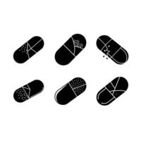 Broken Capsule Icon - Graphic Design for Digital Projects vector