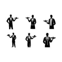 High-quality waiter icon perfect for restaurant, food service, and hospitality graphics. Ready-to-use digital design file for professional projects vector