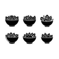 A clean, vector-style salad bowl icon for food, cooking, or healthy living projects. Perfect for digital design and branding vector