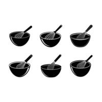 Premium quality mixing bowl with whisk icon, perfect for digital projects and design files vector