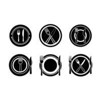 Plate with Fork and Knife Icon - Graphic Design File for Digital Use vector