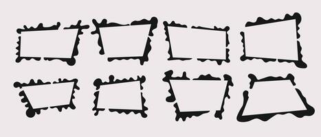 Minimalistic liquid black frames set vector