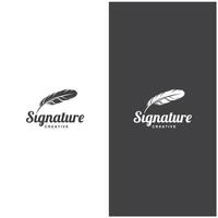 two logos for signature writing vector