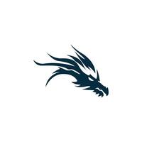 dragon head logo design with blue color vector