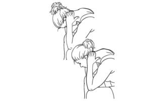 Neck Stretch Exercise Step-by-Step Illustration Proper Posture Guide for Pain Relief and Flexibility vector