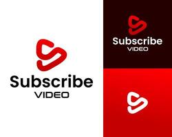 S monogram letter design logo and play button. vector