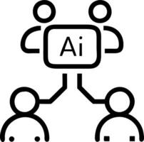 Team collaborating with AI powered design tools on plain background copy space flat vector