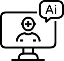 Telemedicine AI assistant on plain desk background copy space flat vector