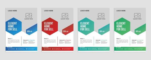Real estate company flyer template design. vector