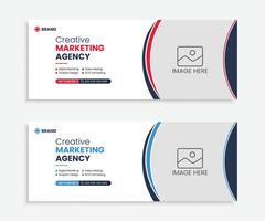 Digital marketing facebook cover web banner template vector
