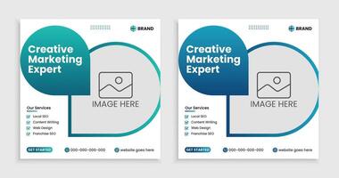 set of two Creative social media post Design template. vector