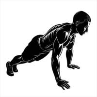 A man doing push ups on a white background should vector