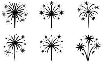Black and White Fireworks vector