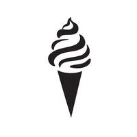 An ice cream with scoop icon silhouette on white background vector