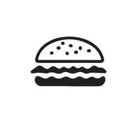 A beef burger icon silhouette on white background vector