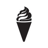 A cone ice cream with scoop on white background vector