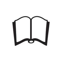 An open book icon silhouette for library on white background vector