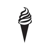 An ice cream with scoop silhouette on white background vector