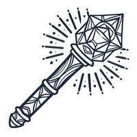 ornate scepter illustration with gemstone and intricate patterns vector
