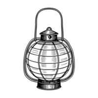 vintage lantern sketch classic rustic design with detailed craftsmanship for nostalgic illumination vector