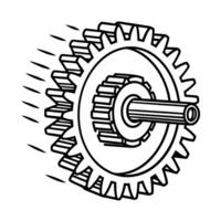 Mechanical gear icon illustrating engineering precision and motion vector