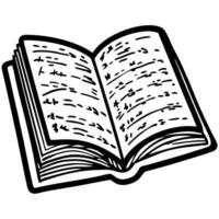 Open book with handwritten text vintage illustration, reading and literature theme vector