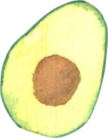Watercolor cut in half avocado clip art style perfect for design element fabric textile and food decoration png
