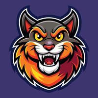 Illustration Hallocat Mascot with a Grinning Expression vector