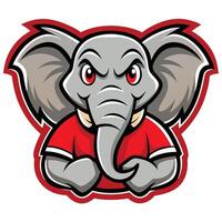 Cartoon Mascot Illustration of an Elephant in a Dynamic Pose vector