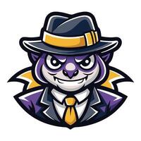 Logo Illustration of a Hat Hustler Mascot Character vector