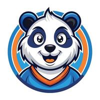 Stylized Illustration of a Fun and Friendly Panda Mascot Cartoon vector