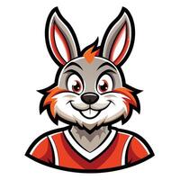 Adorable Illustration of a Cute Cartoon Bunny Mascot Character with a Stylized Design vector