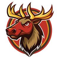 Simple Yet Captivating Logo Illustration of a Moose vector