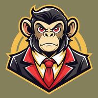 Illustration of a Classy Monkey Mascot in a Shopping Cart vector