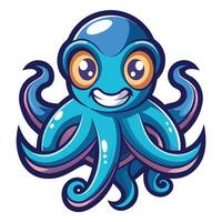 Cartoon Logo Illustrating a Mascot of an Octo with a Headset and Beats vector
