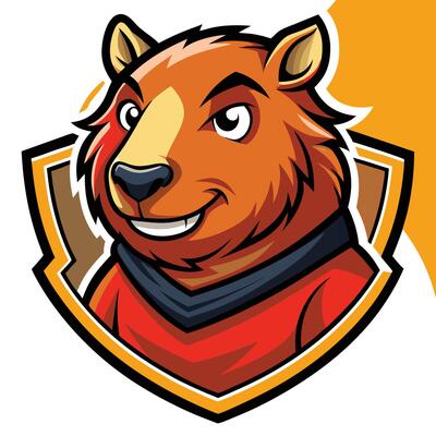 Captivating Mascot Cartoon Illustration of a Capybara with an Intriguing Expression