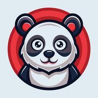 Illustration of an Adorable Panda Mascot with a Simplified Design vector