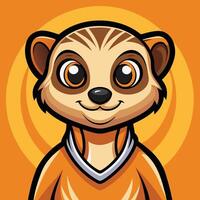Logo Illustration of a Meerkat Mascot in a Cartoon Style vector