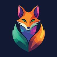 Gradient Colorful Fox Logo Illustration in Modern Artistic Style vector