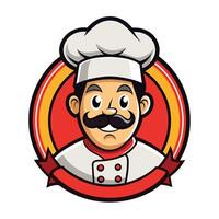 Master Chef Mascot Caricature in Style Illustration vector