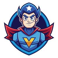 Superhero Mascot in Cartoon Style A Dynamic and Inspiring Hero vector