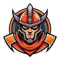 Cartoonish Illustration of a Helmet Mascot with Stylized Features vector
