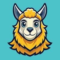 Playful and Expressive Llama Mascot Character in Style vector
